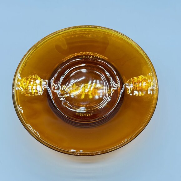 Vintage Duralex 1970's Amber Glass Salad Plates Set Of 4 - Picture 3 of 6